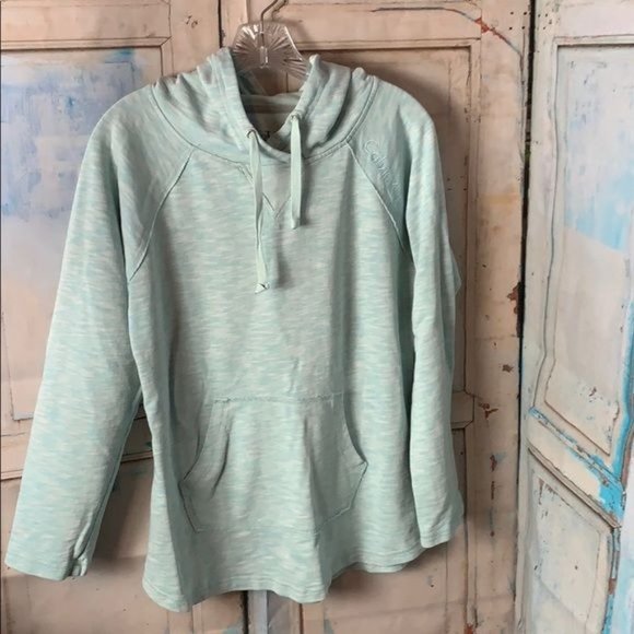Calvin Klein Womans M Light Weight Hooded Sweatshirt Kangaroo Pocket Green - Picture 1 of 7